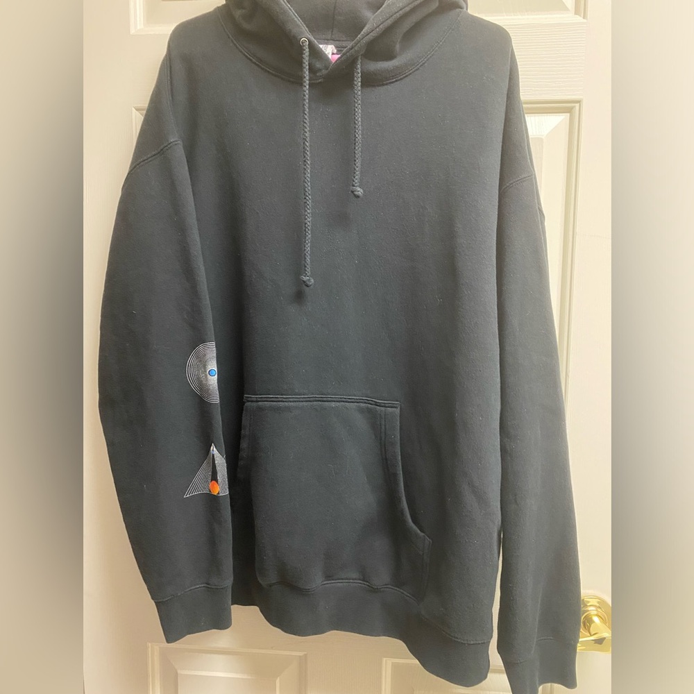 Nick Jonas Spaceman Album Merchandise Hoodie Sweatshirt Black Size 2XL
